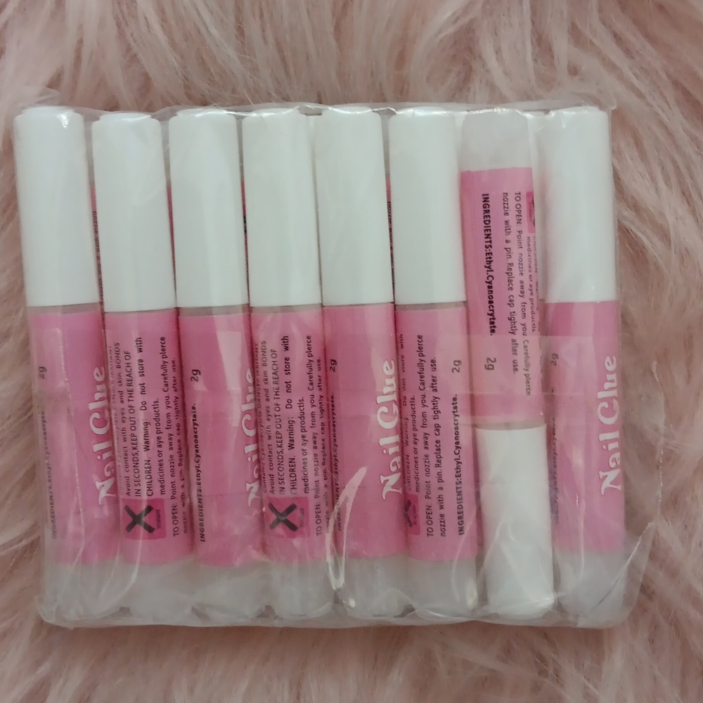 Brand New BUNDLE PINK FALSE NAIL GLUE-15CT.